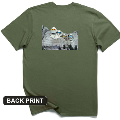 Mount Rushmore Shades Back Print T-Shirt