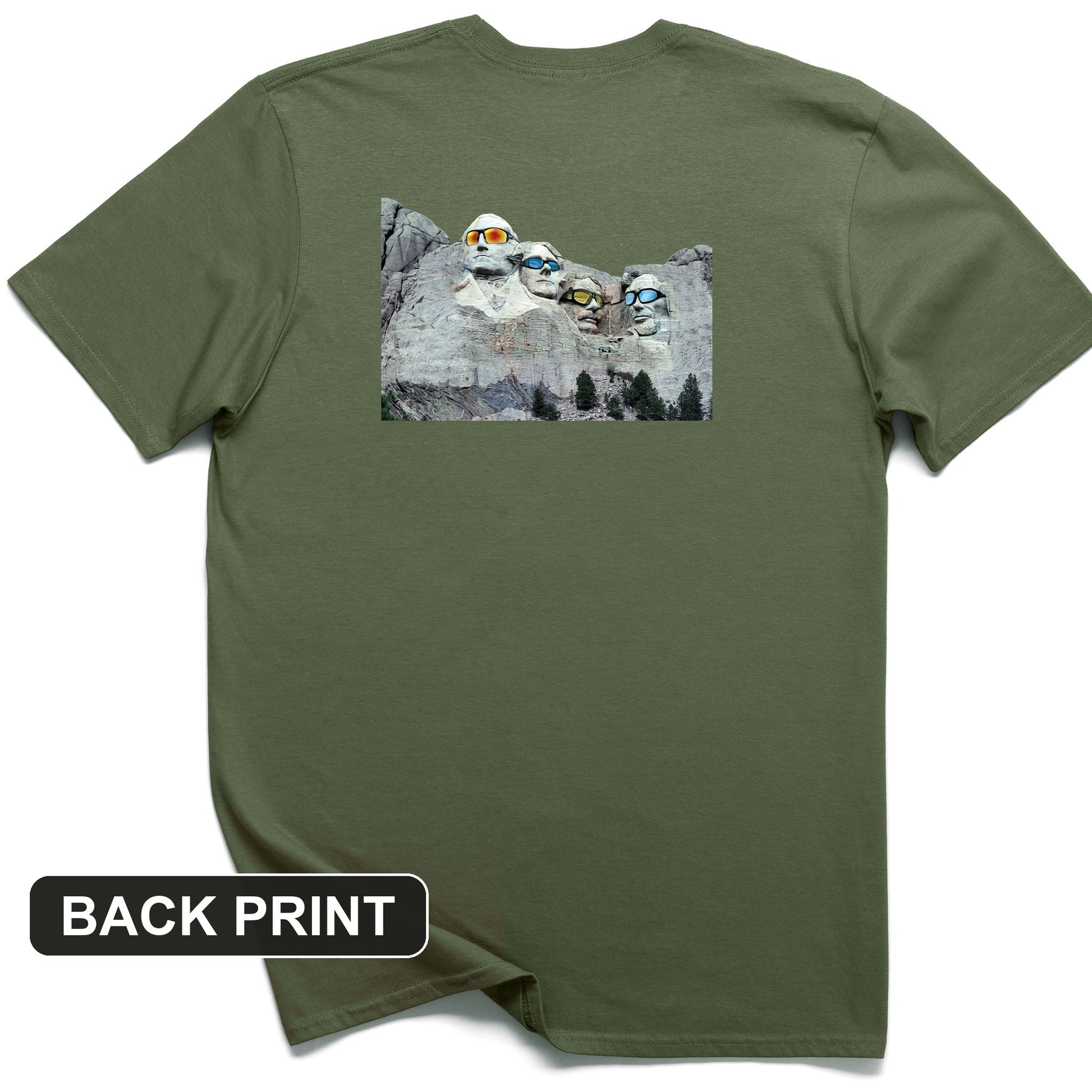 Mount Rushmore Shades Back Print T-Shirt