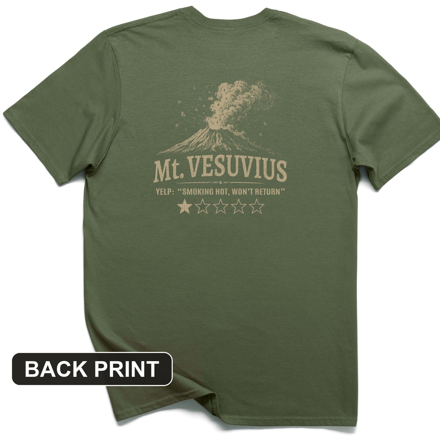 Mount Vesuvius Back Print T-Shirt