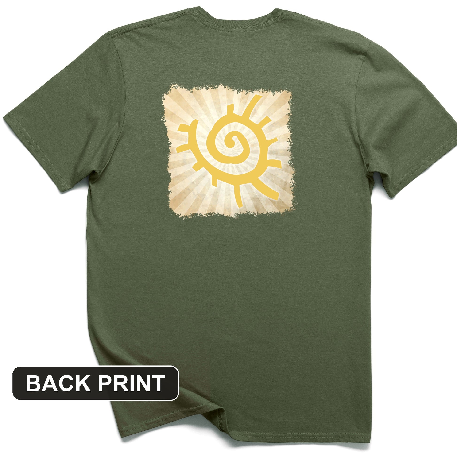 Native American Sun Symbol Back Print T-Shirt