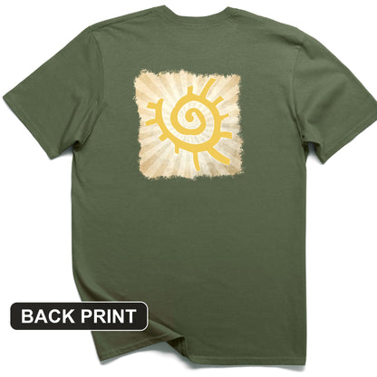 Native American Sun Symbol Back Print T-Shirt