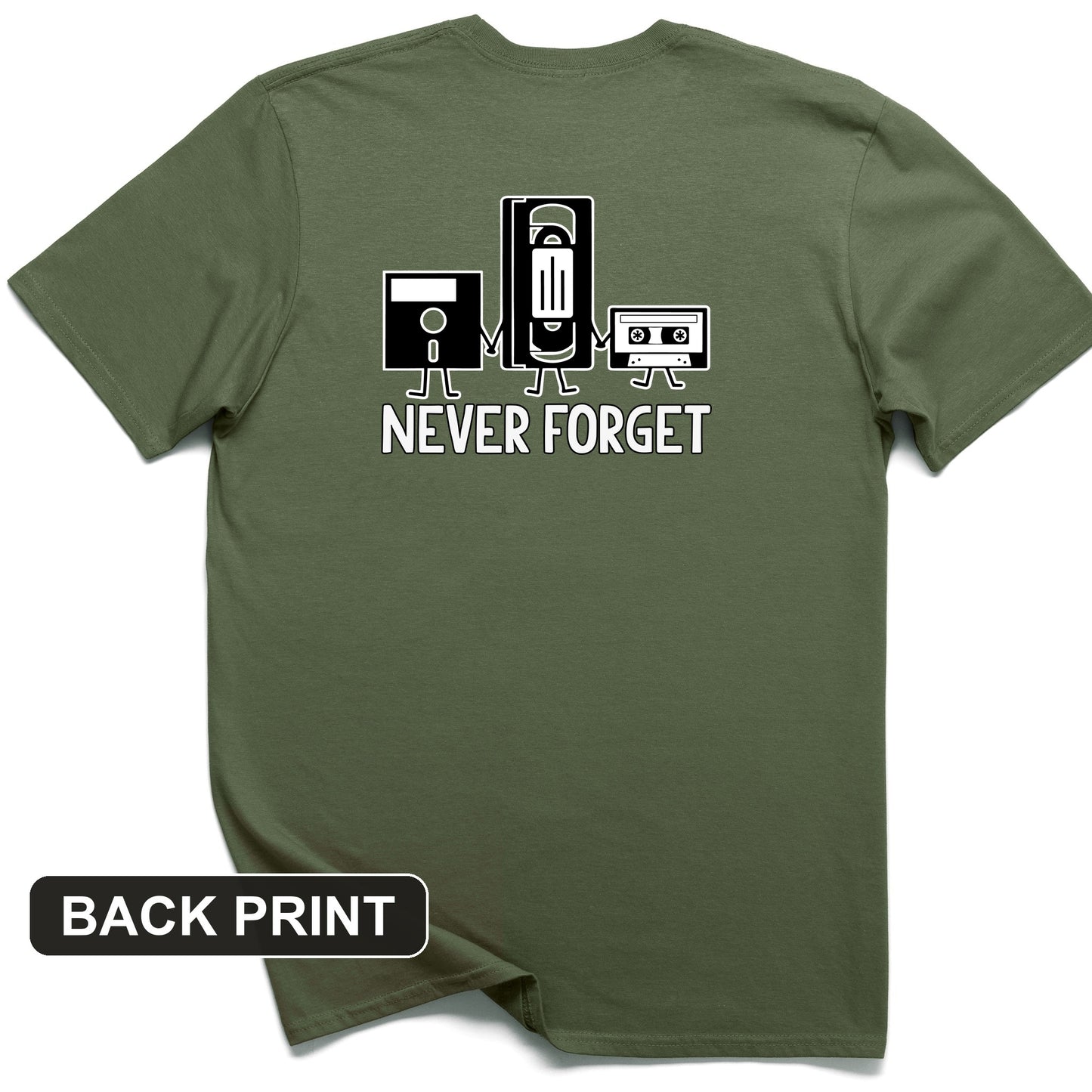 Never Forget Back Print T-Shirt
