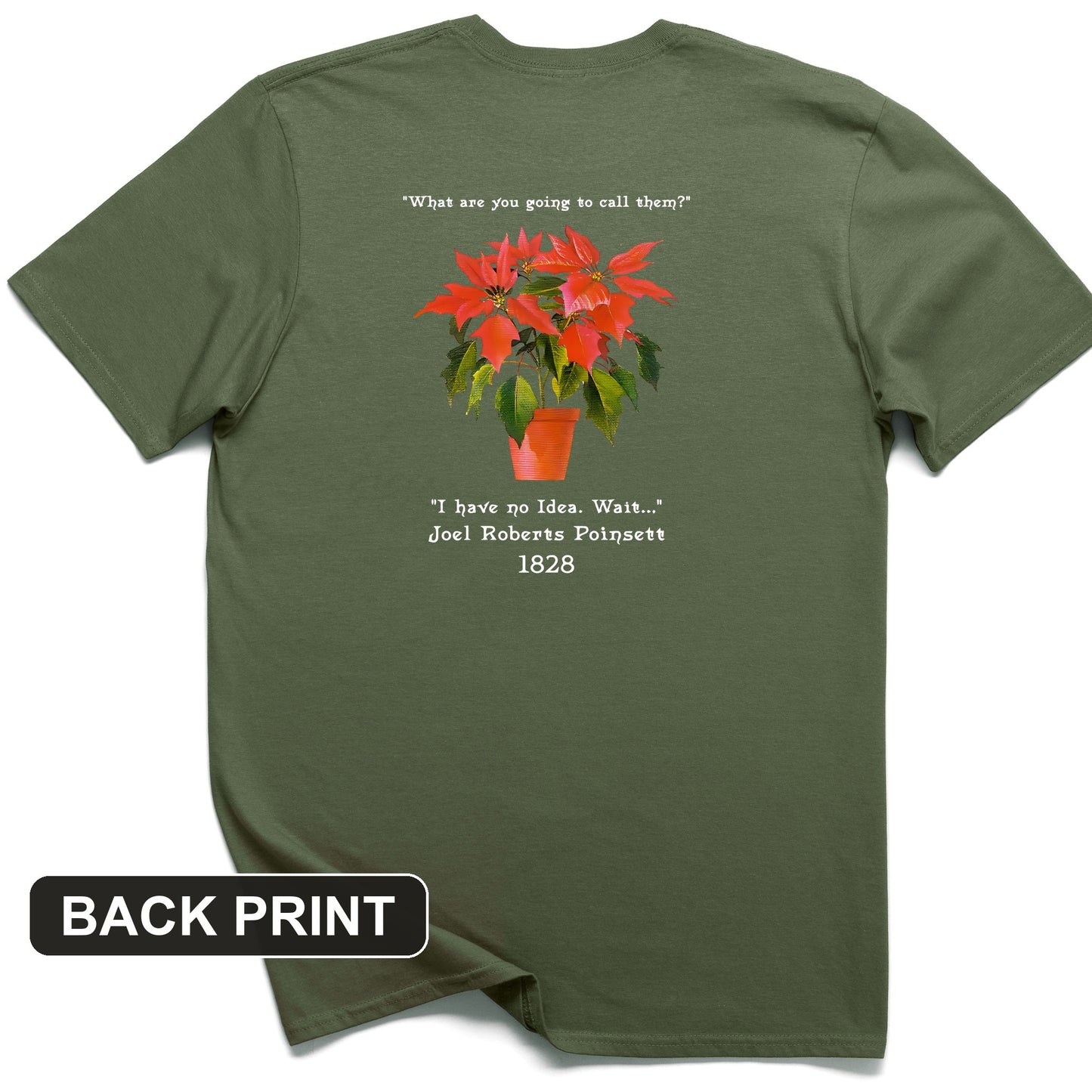 Pointsettias Back Print T-Shirt