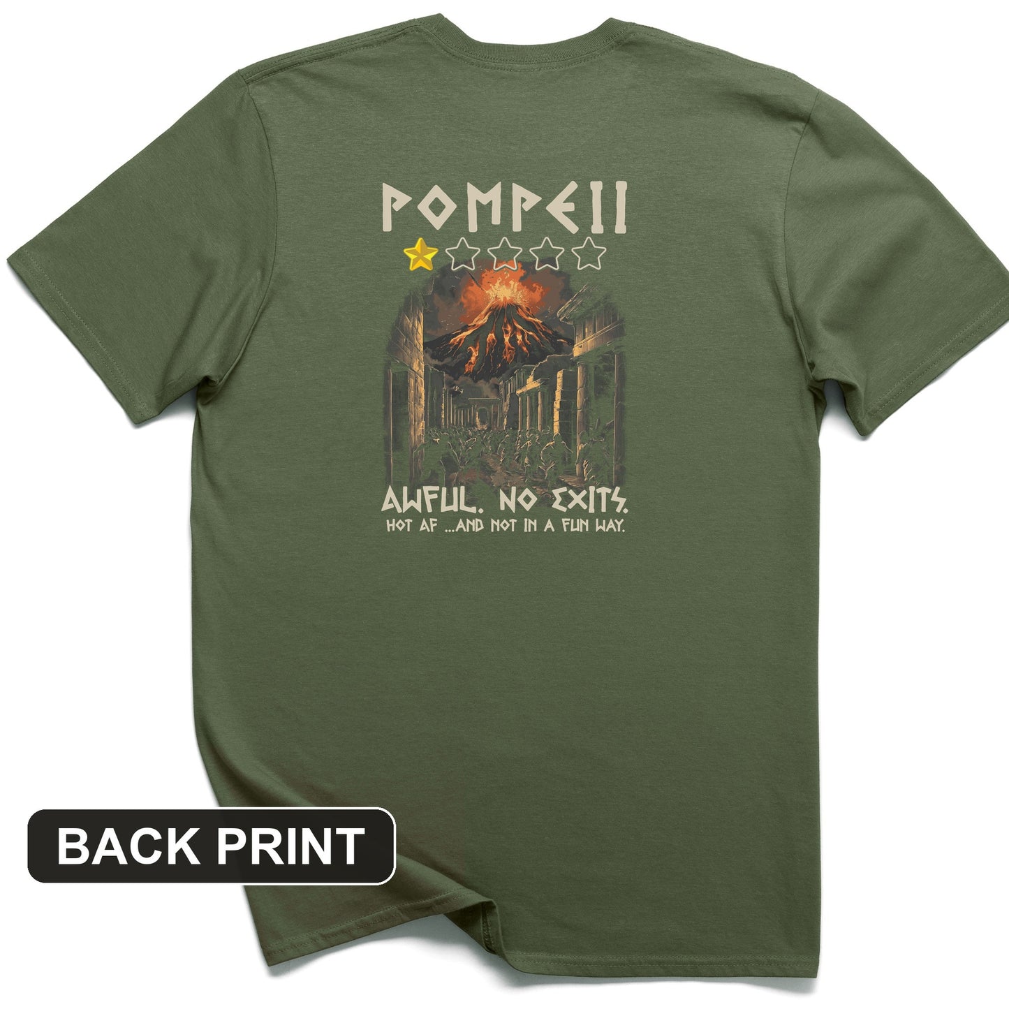 Pompeii 1 Star Back Print T-Shirt