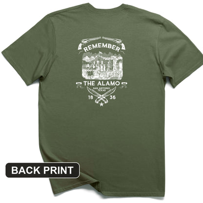 Remember The Alamo 1836 Back Print T-Shirt