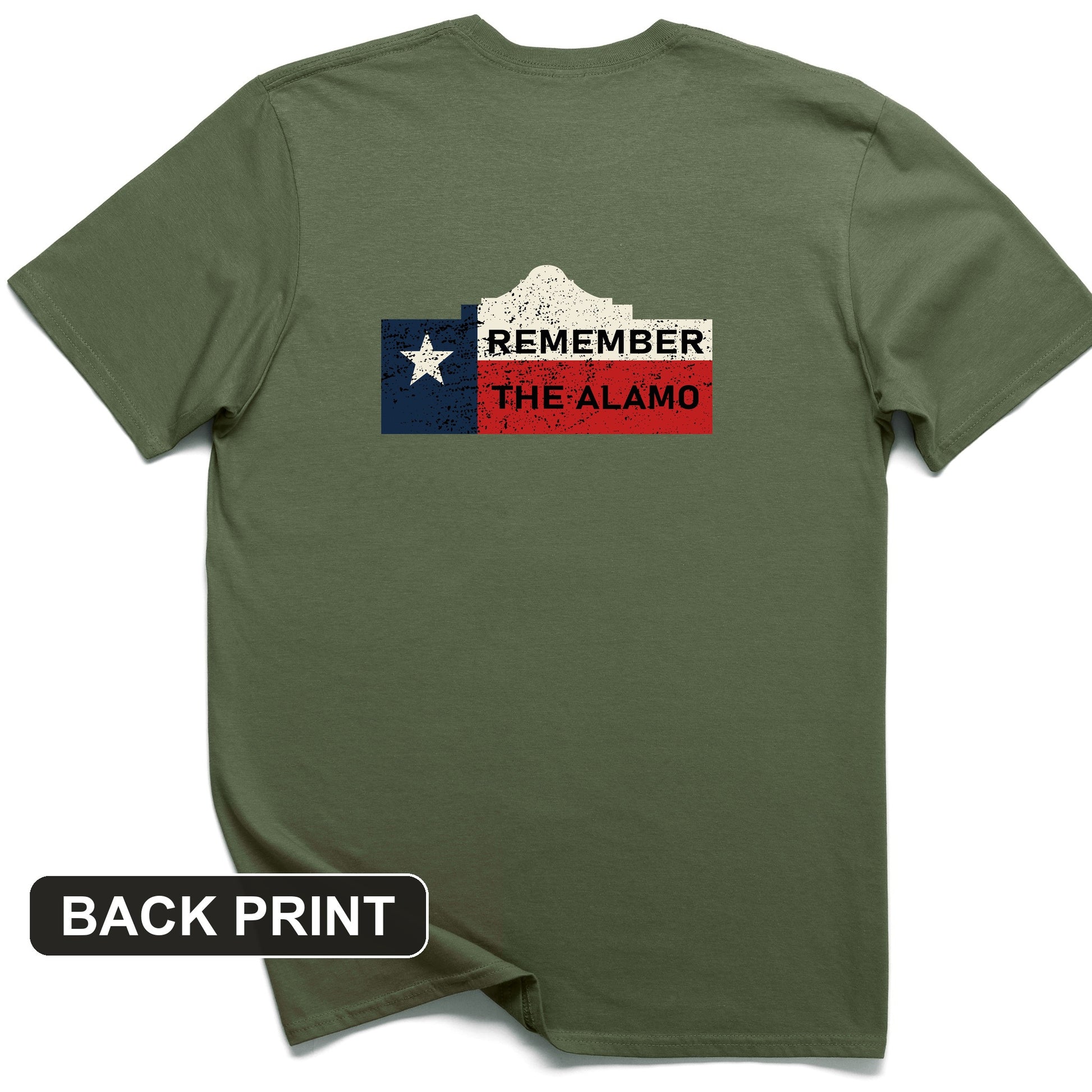 Remember The Alamo Back Print T-Shirt