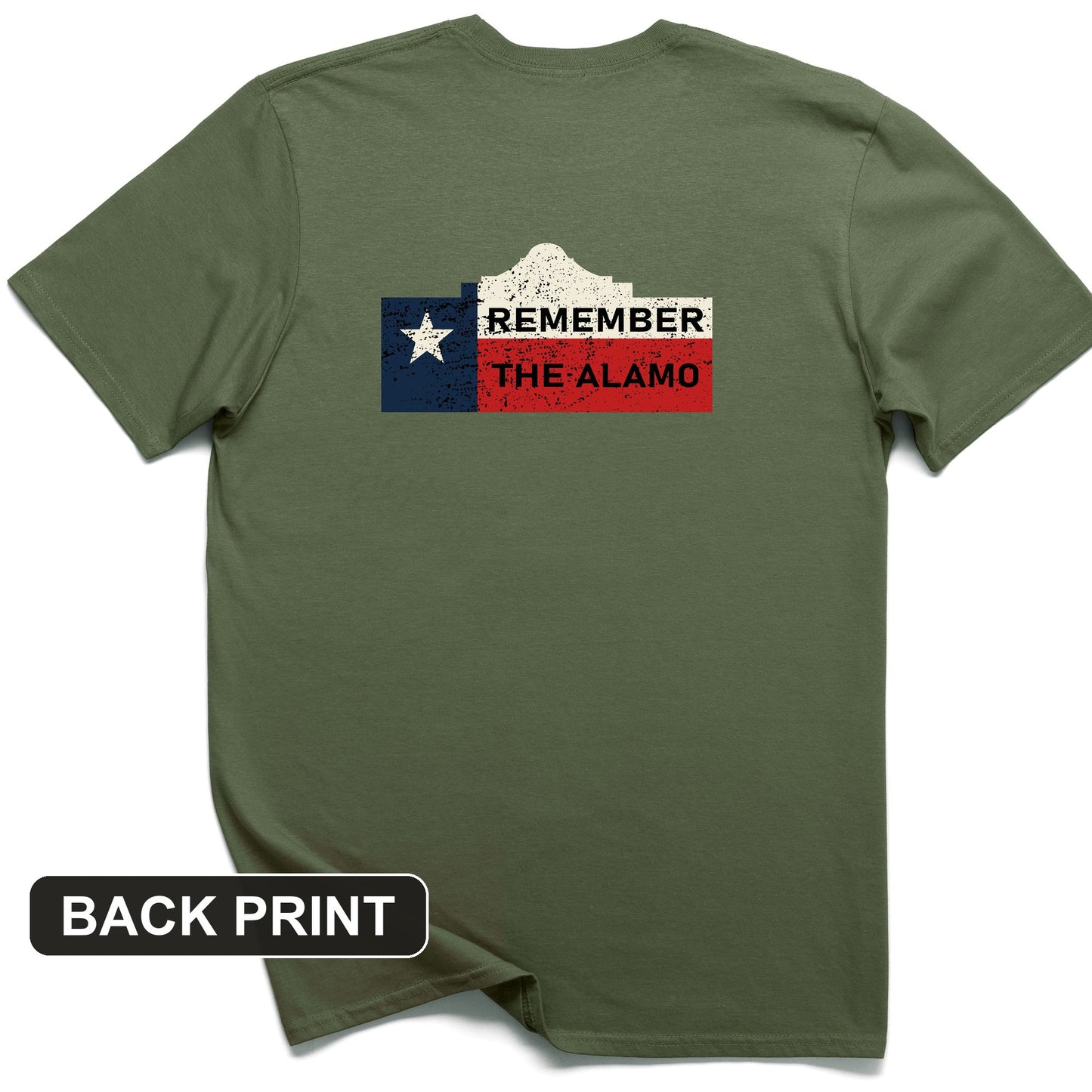 Remember The Alamo Back Print T-Shirt