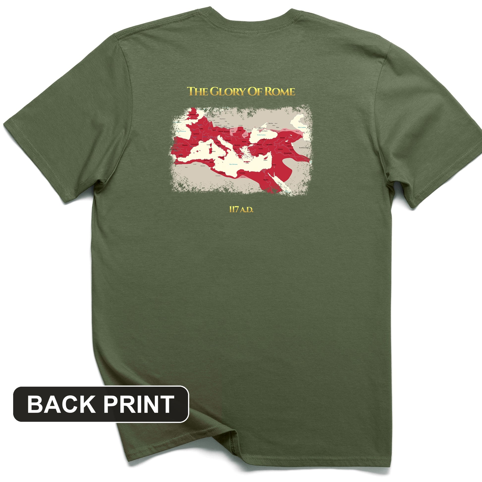 Roman Empire Map Back Print T-Shirt