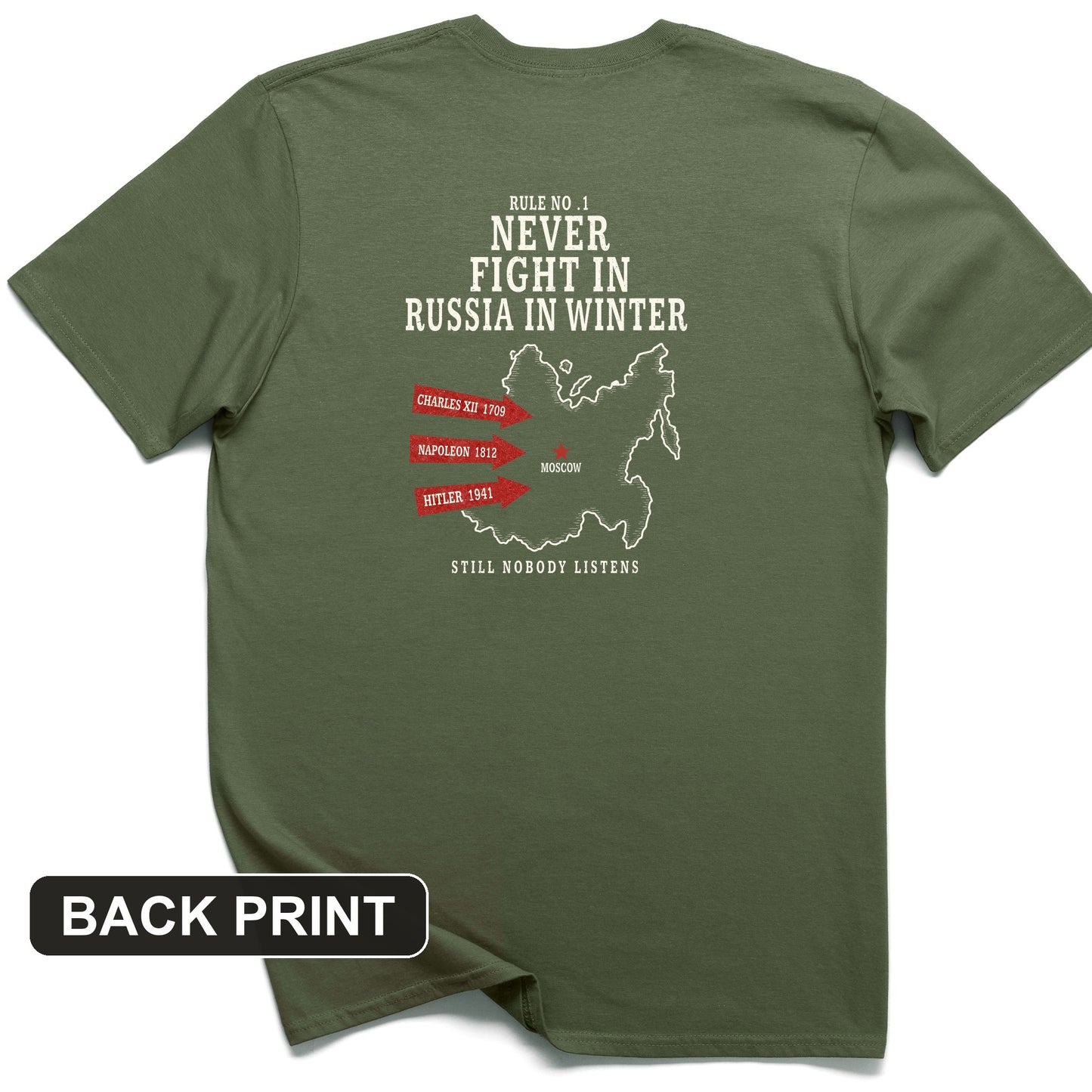 Russia In Winter Back Print T-Shirt