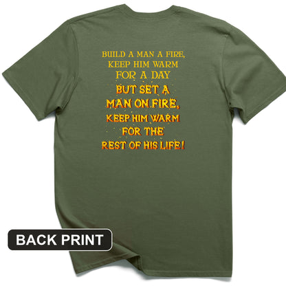 Set a Man on Fire Back Print T-Shirt