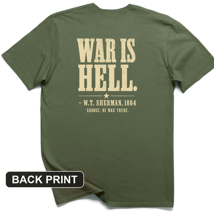 Sherman War Is Hell Back Print T-Shirt