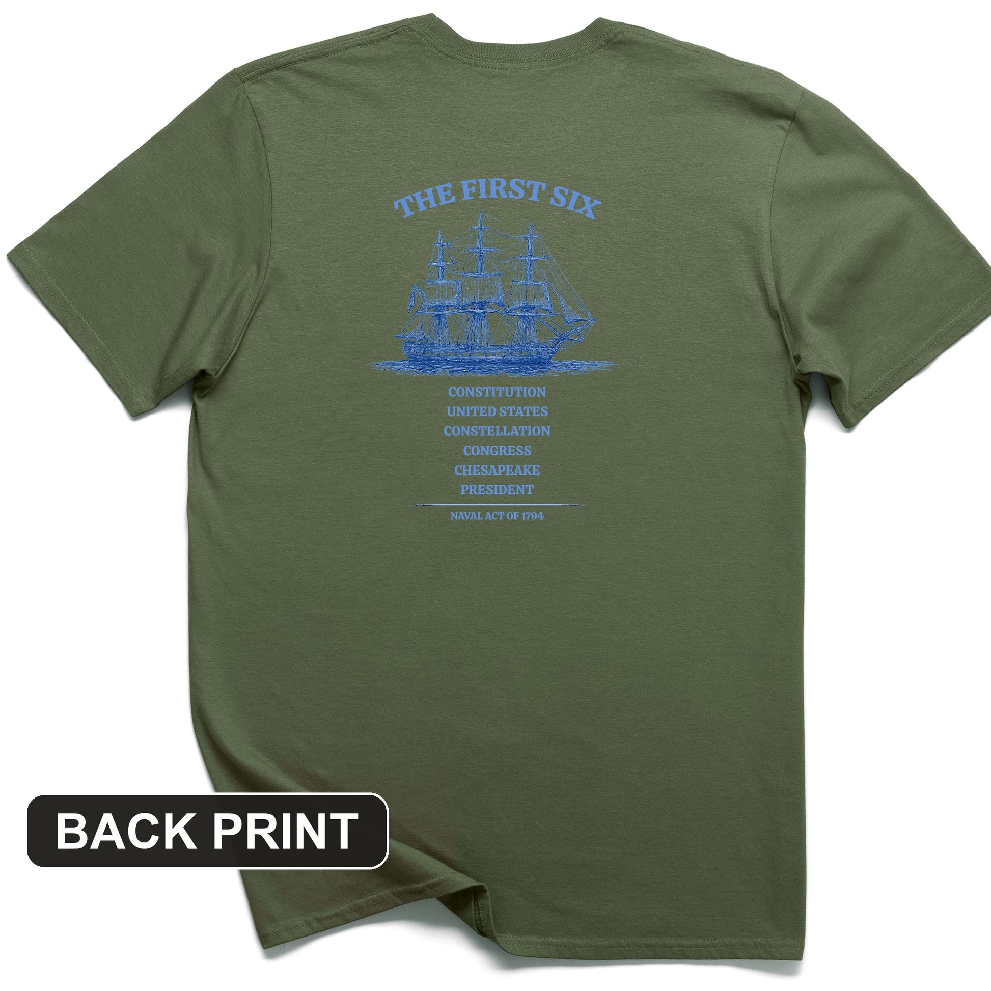 Six Frigates Back Print T-Shirt
