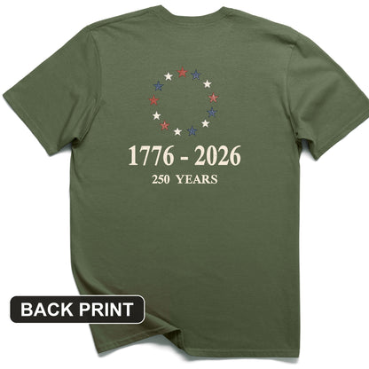 Stars Freedom Back Print T-Shirt