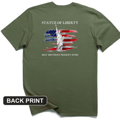 Statue Of Liberty Back Print T-Shirt