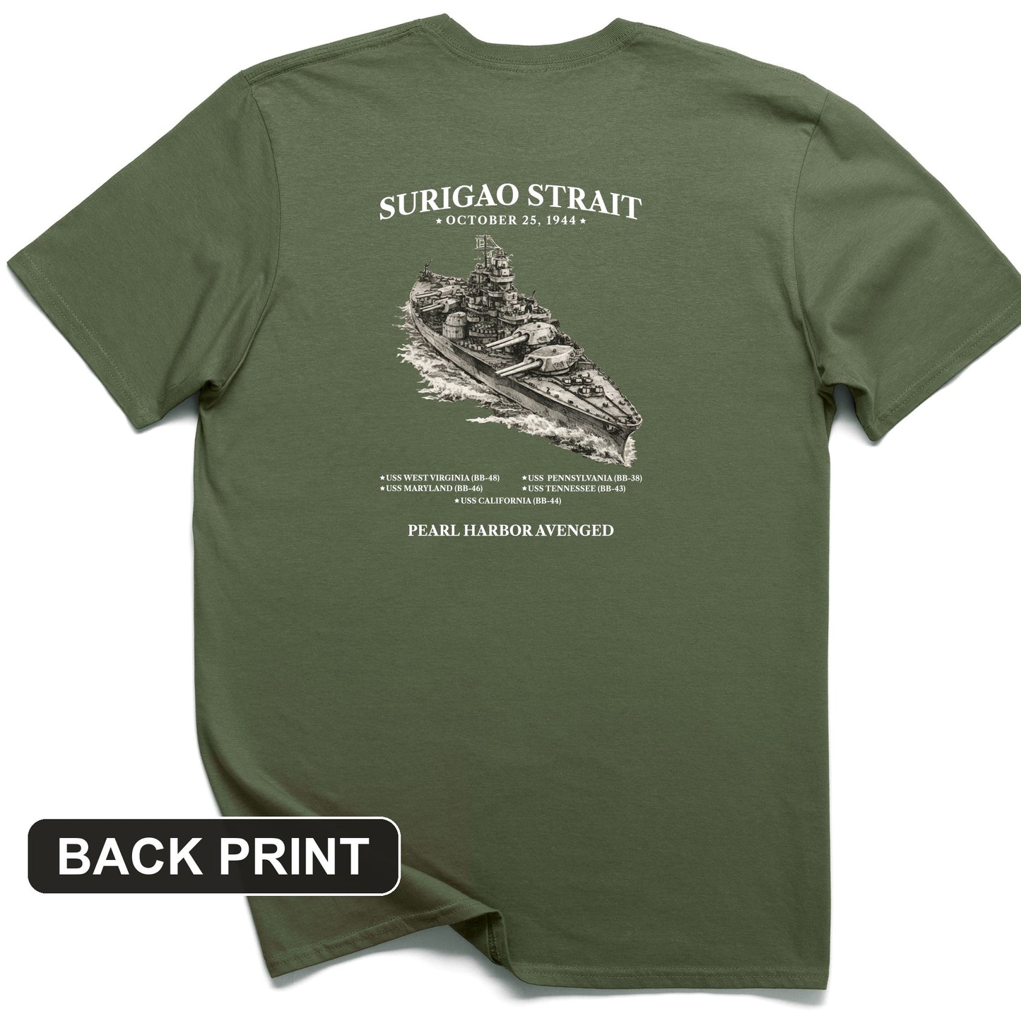 Surigao Straits Back Print T-Shirt