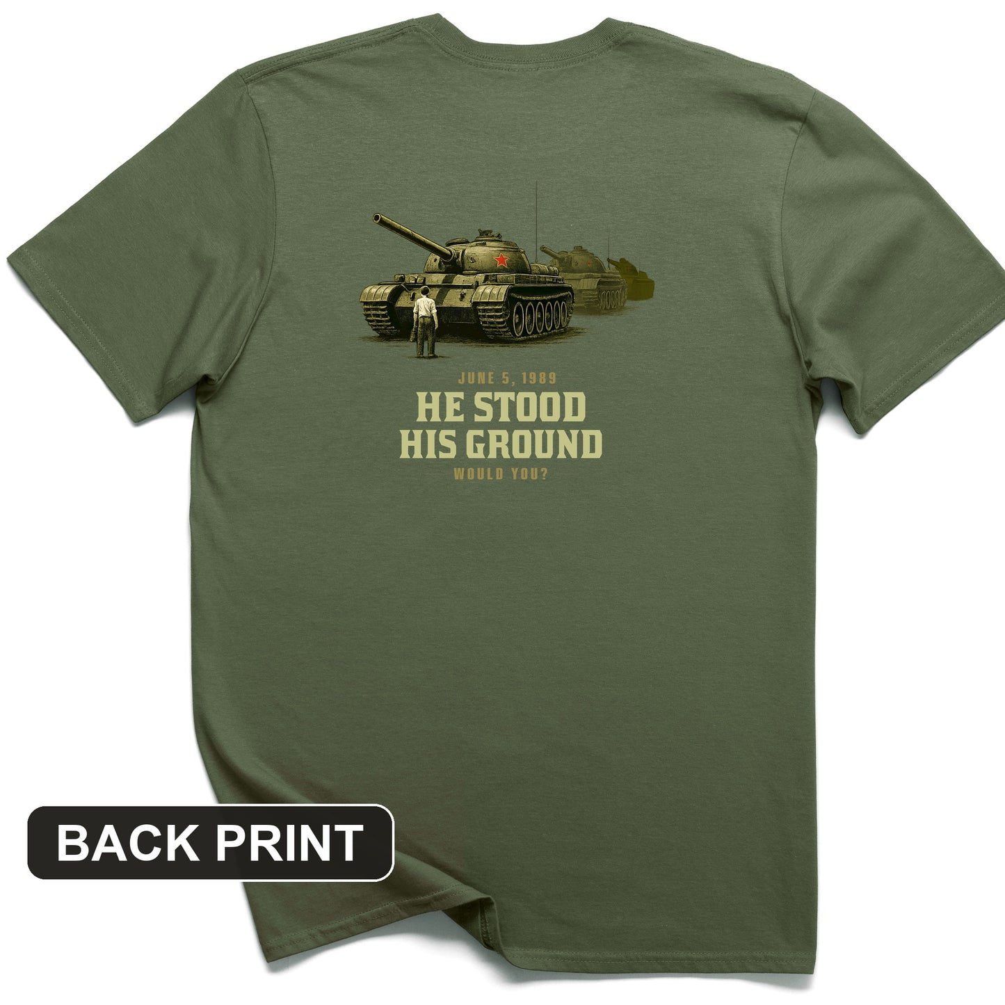 Tank Man Back Print T-Shirt