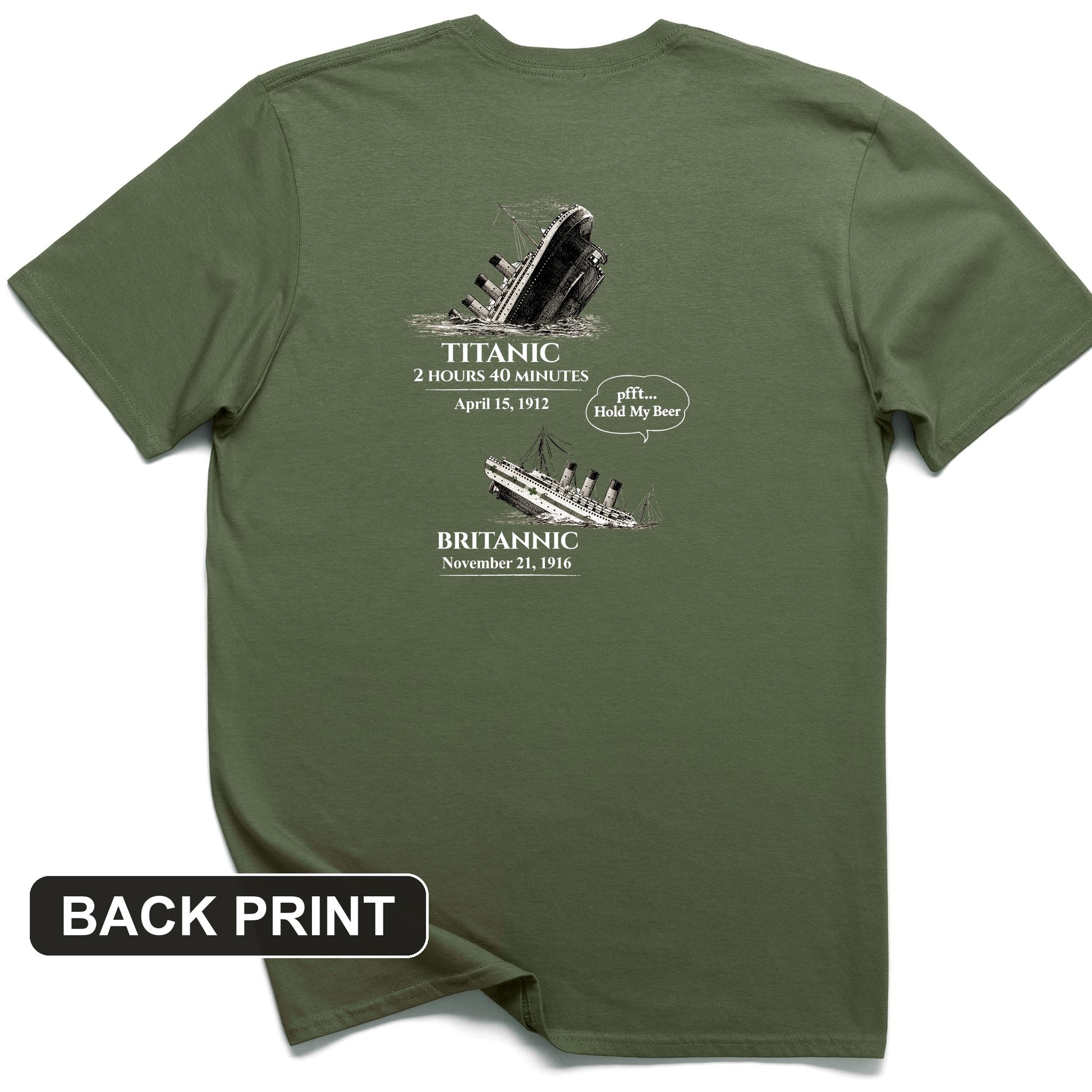 Titanic and Britannic Back Print T-Shirt