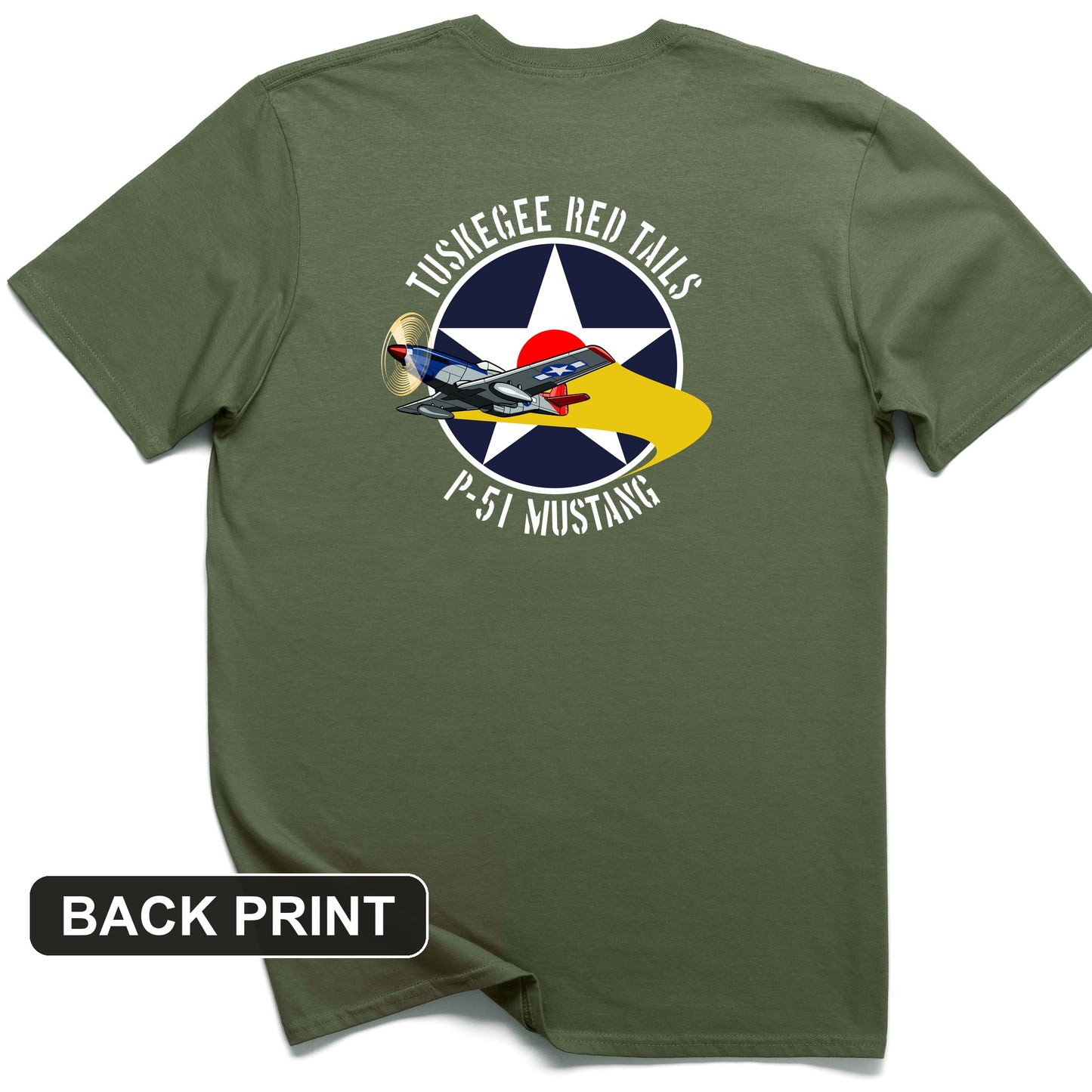 Tuskegee Red Tails Back Print T-Shirt