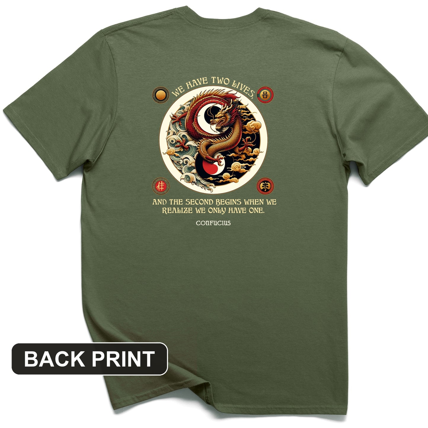 Two Lives Back Print T-Shirt