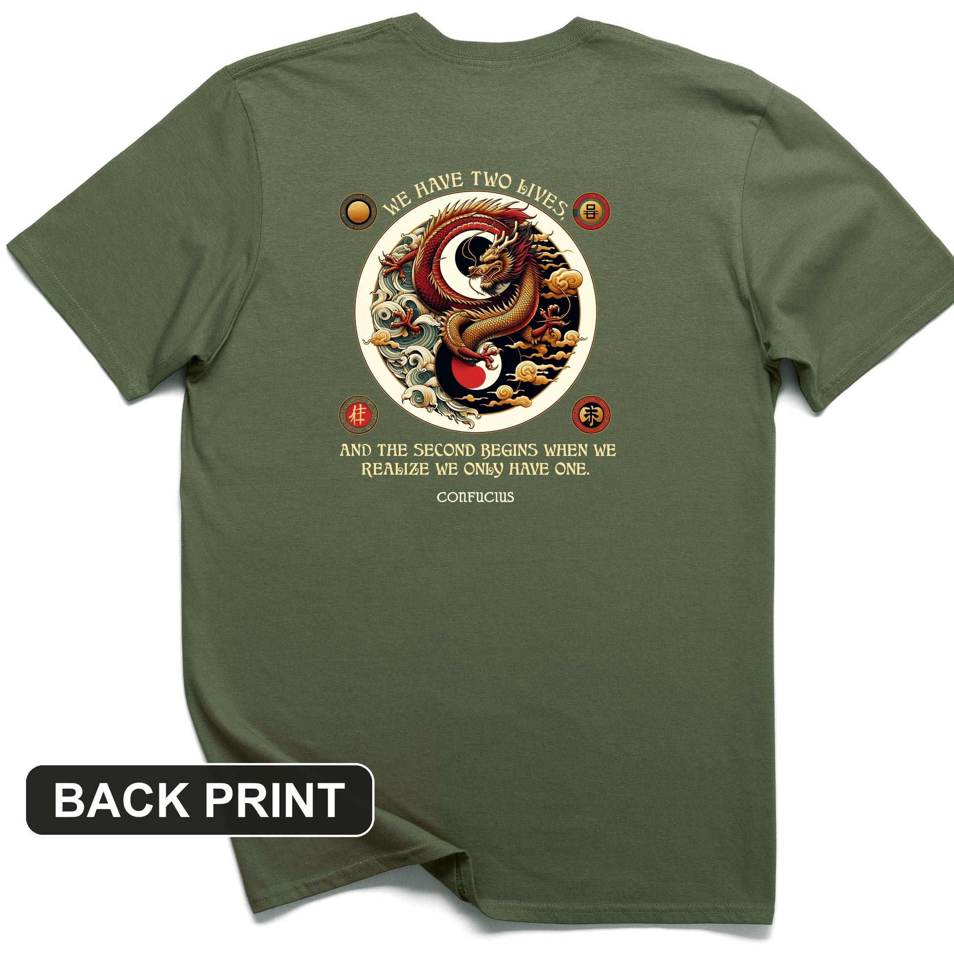 Two Lives Back Print T-Shirt
