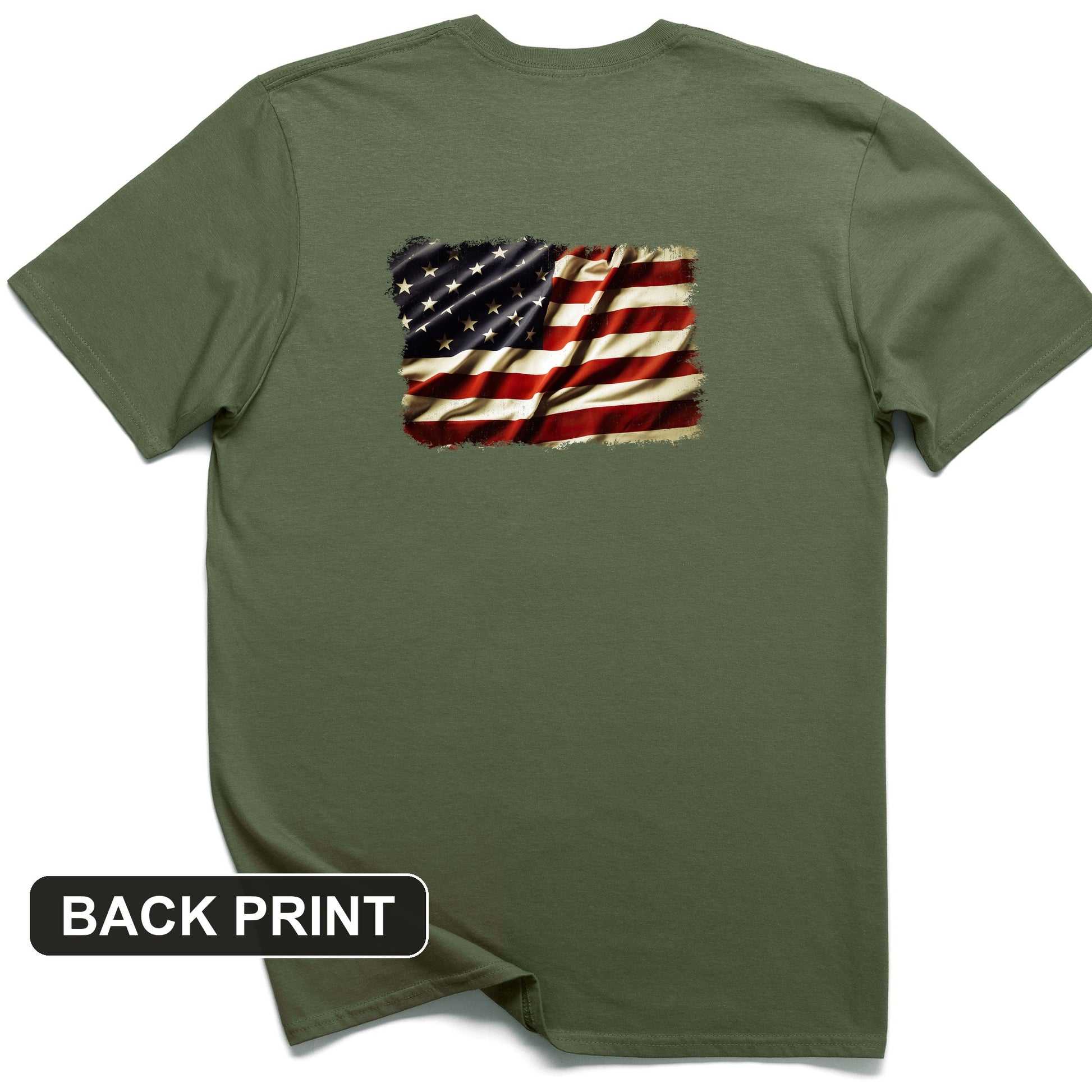 USA Flag Back Print T-Shirt
