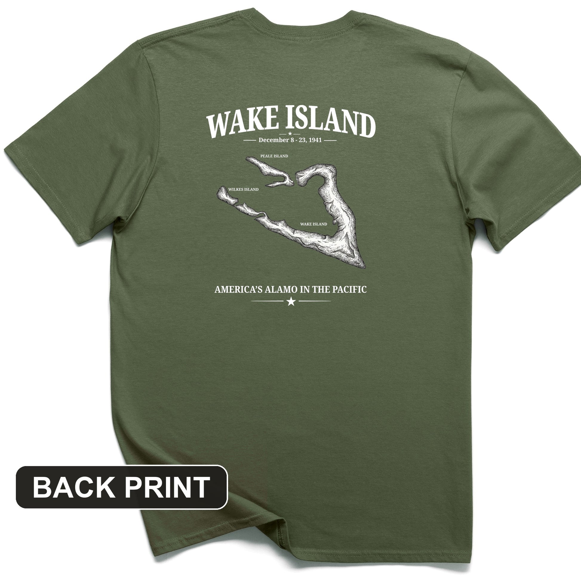 Wake Island - Alamo Back Print T-Shirt