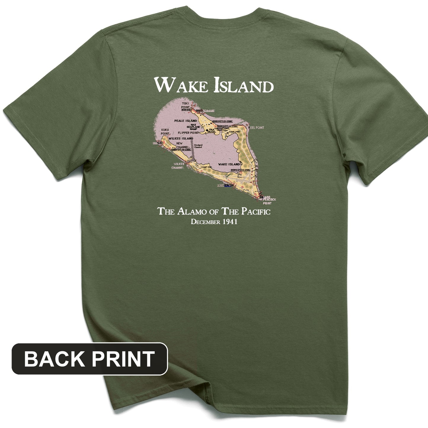 Wake Island Back Print T-Shirt