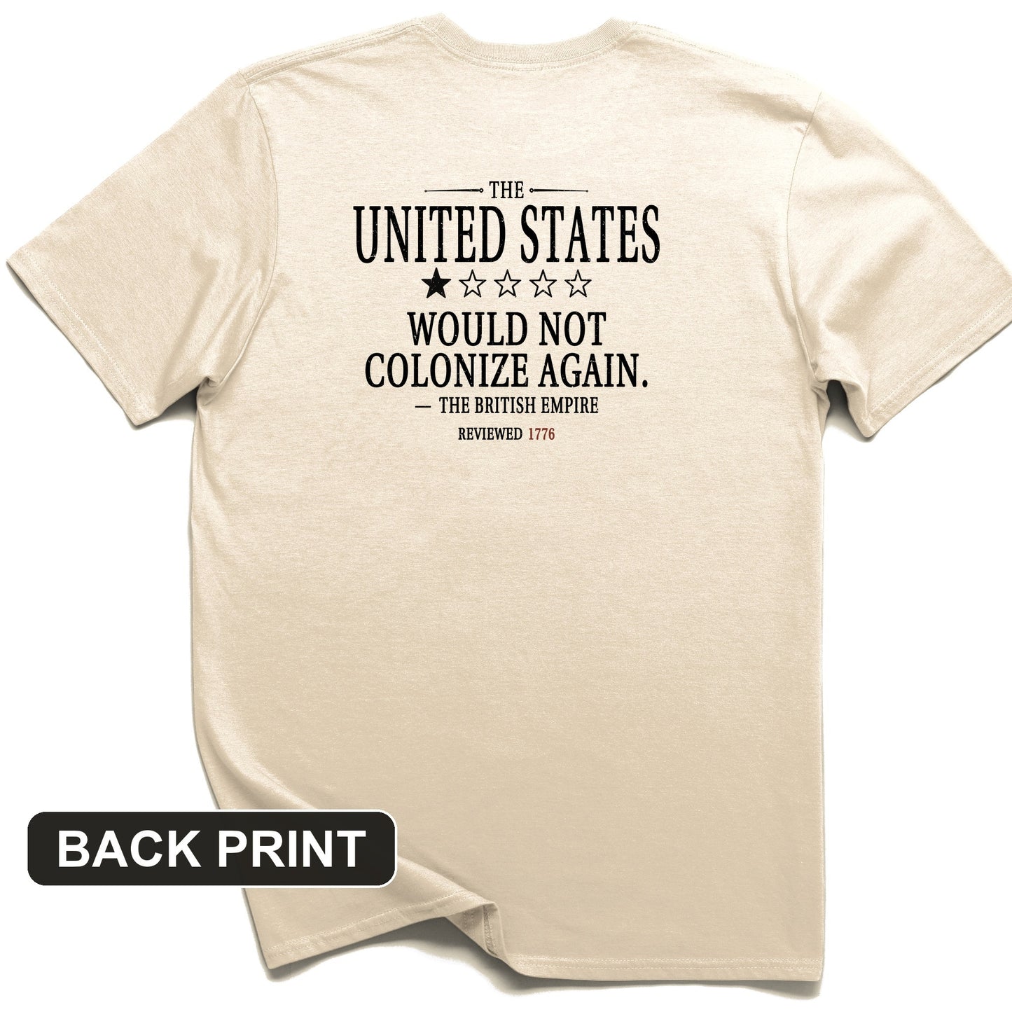 1 Star US Back Print T-Shirt
