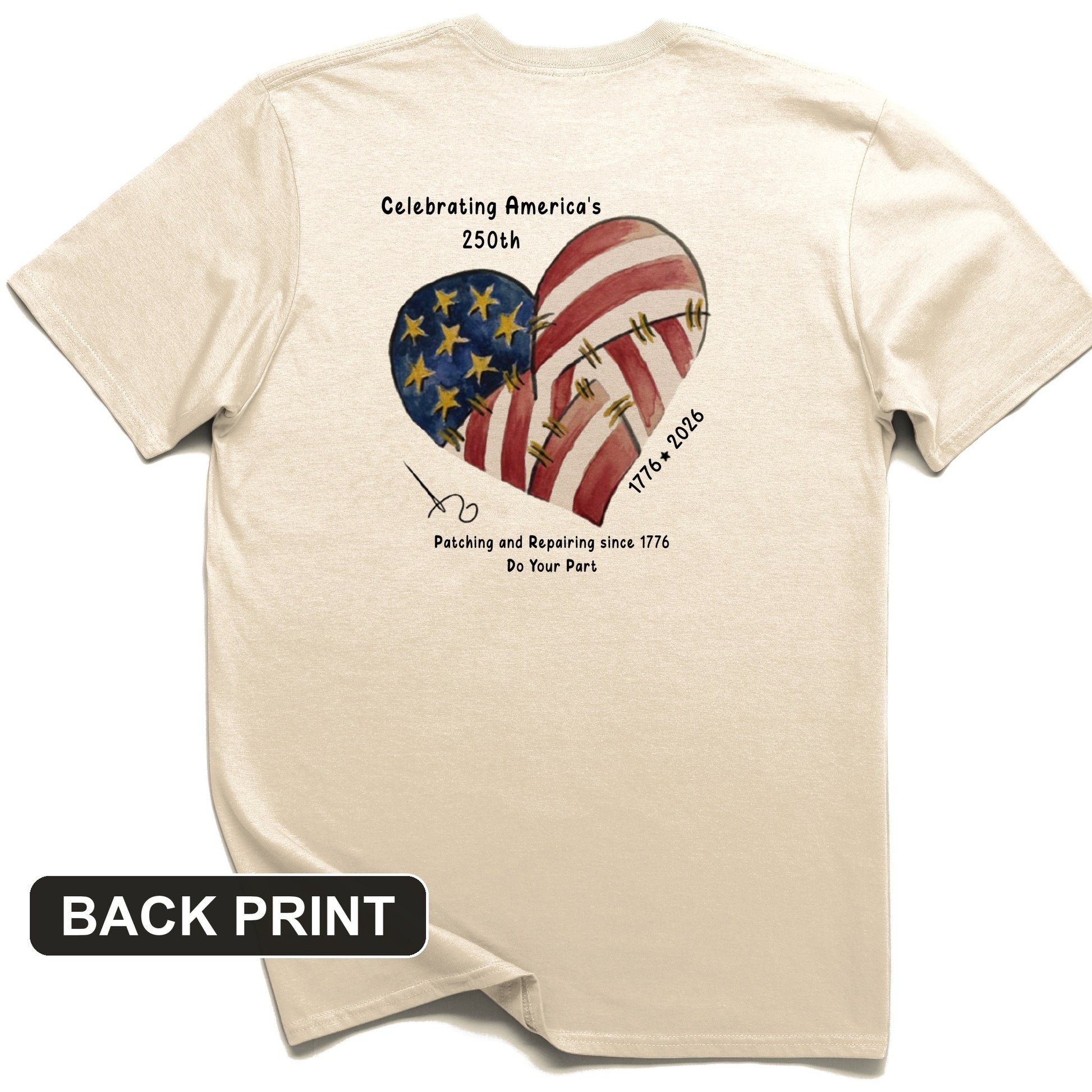 250th Heart Back Print T-Shirt