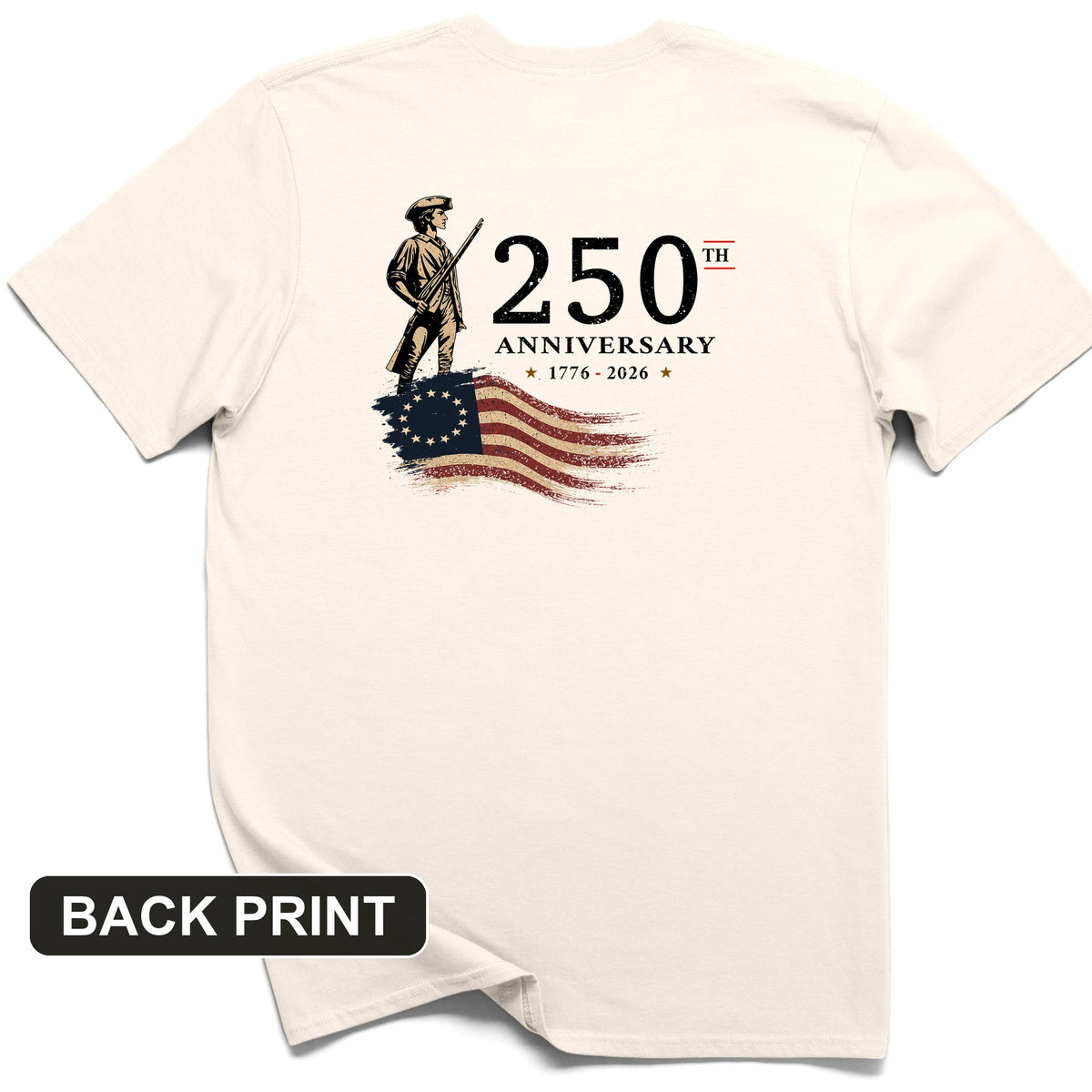 250th Anniversary Soldier Back Print T-Shirt