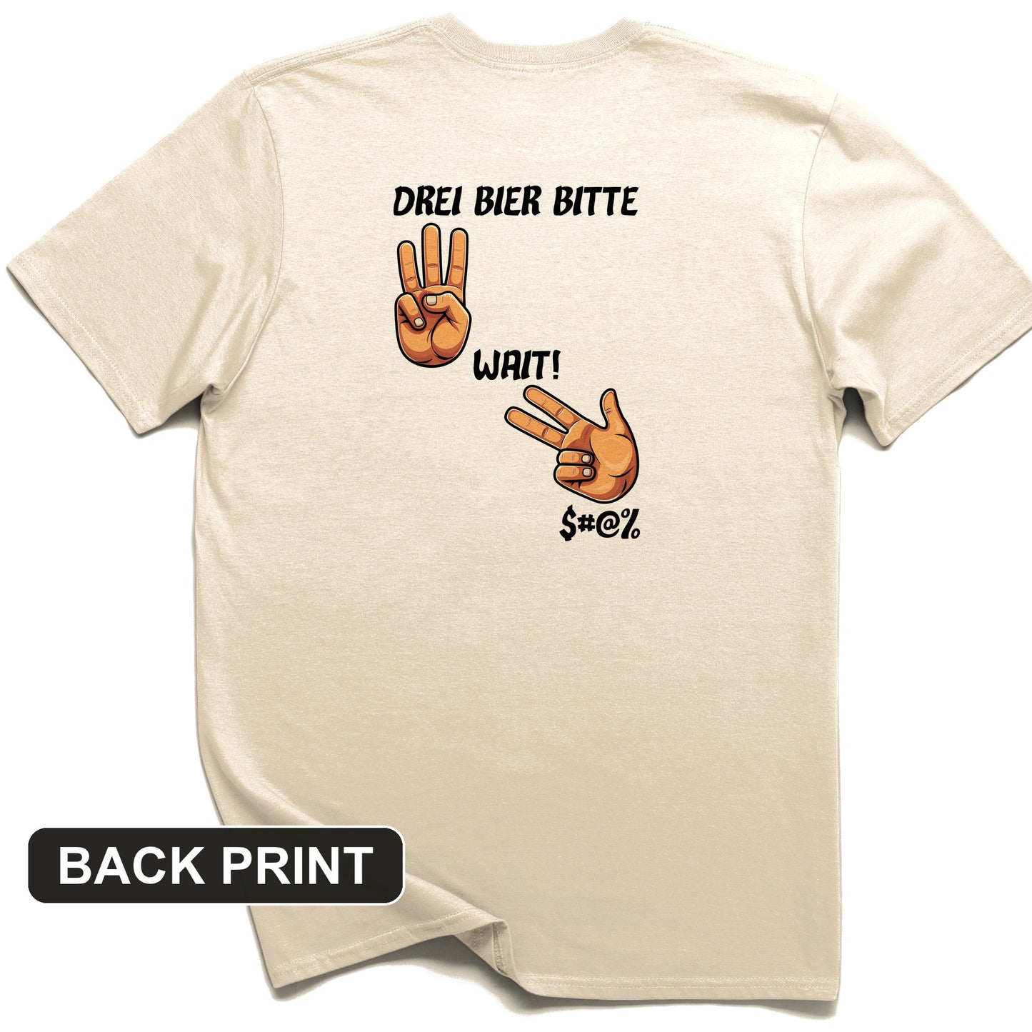3 Beers Back Print T-Shirt