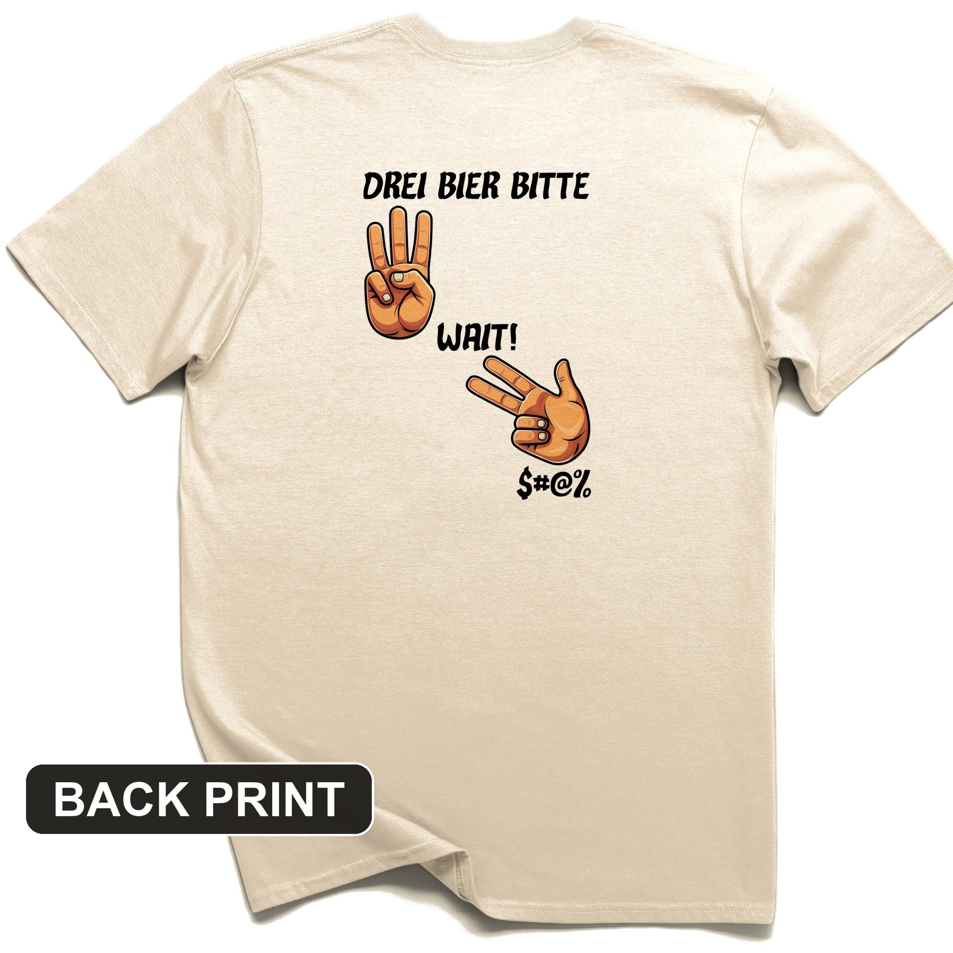 3 Beers Back Print T-Shirt