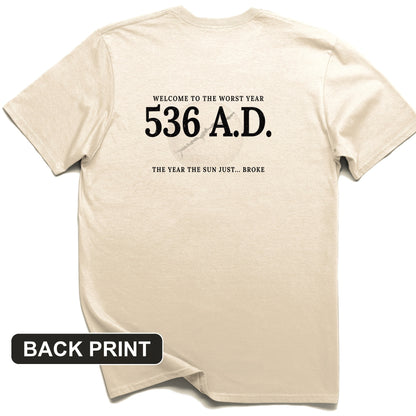 536 AD Back Print T-Shirt