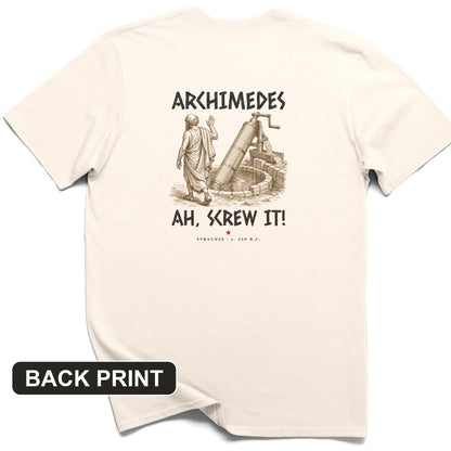 Archimedes Screw It Back Print T-Shirt