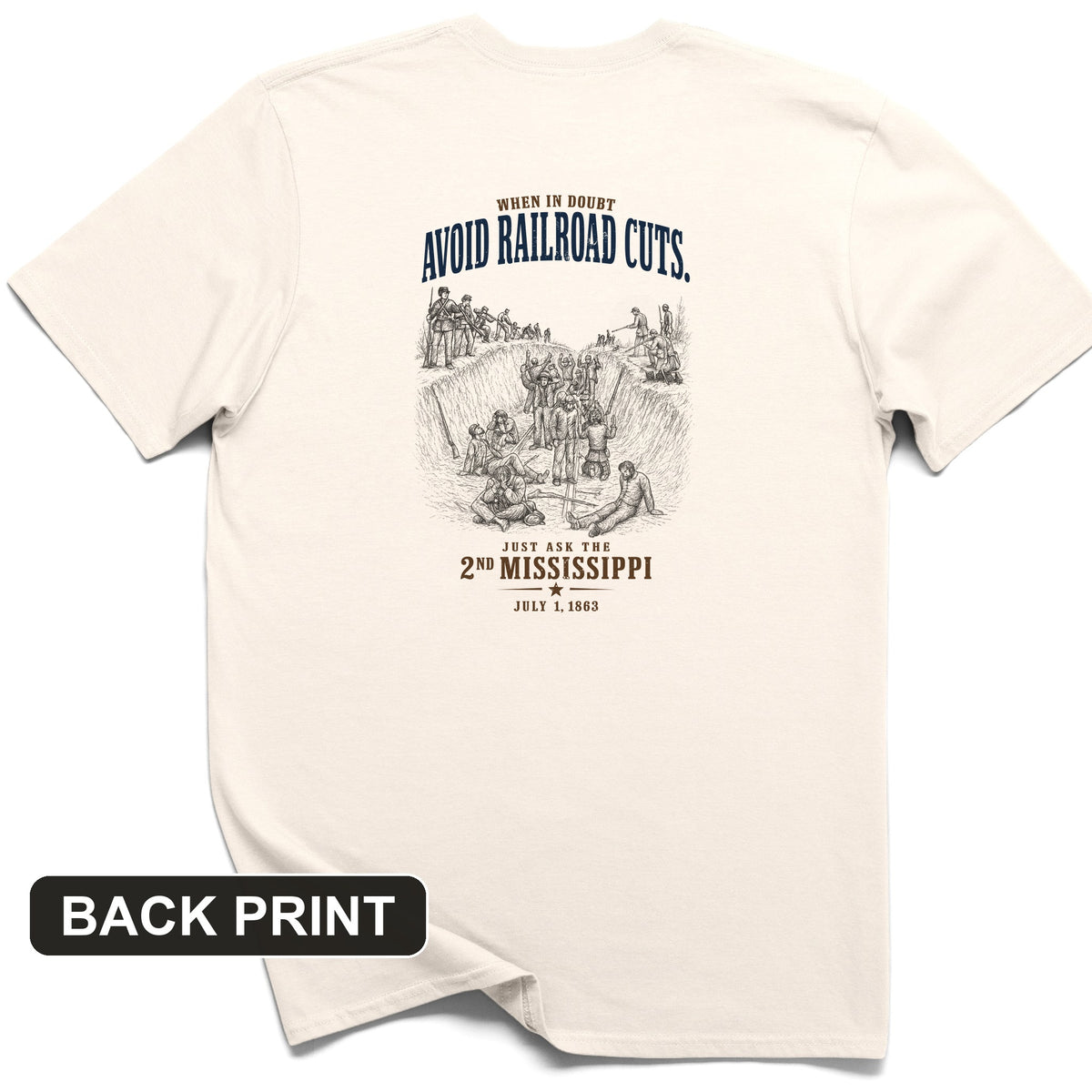 Avoid Railroad Cuts Back Print T-Shirt