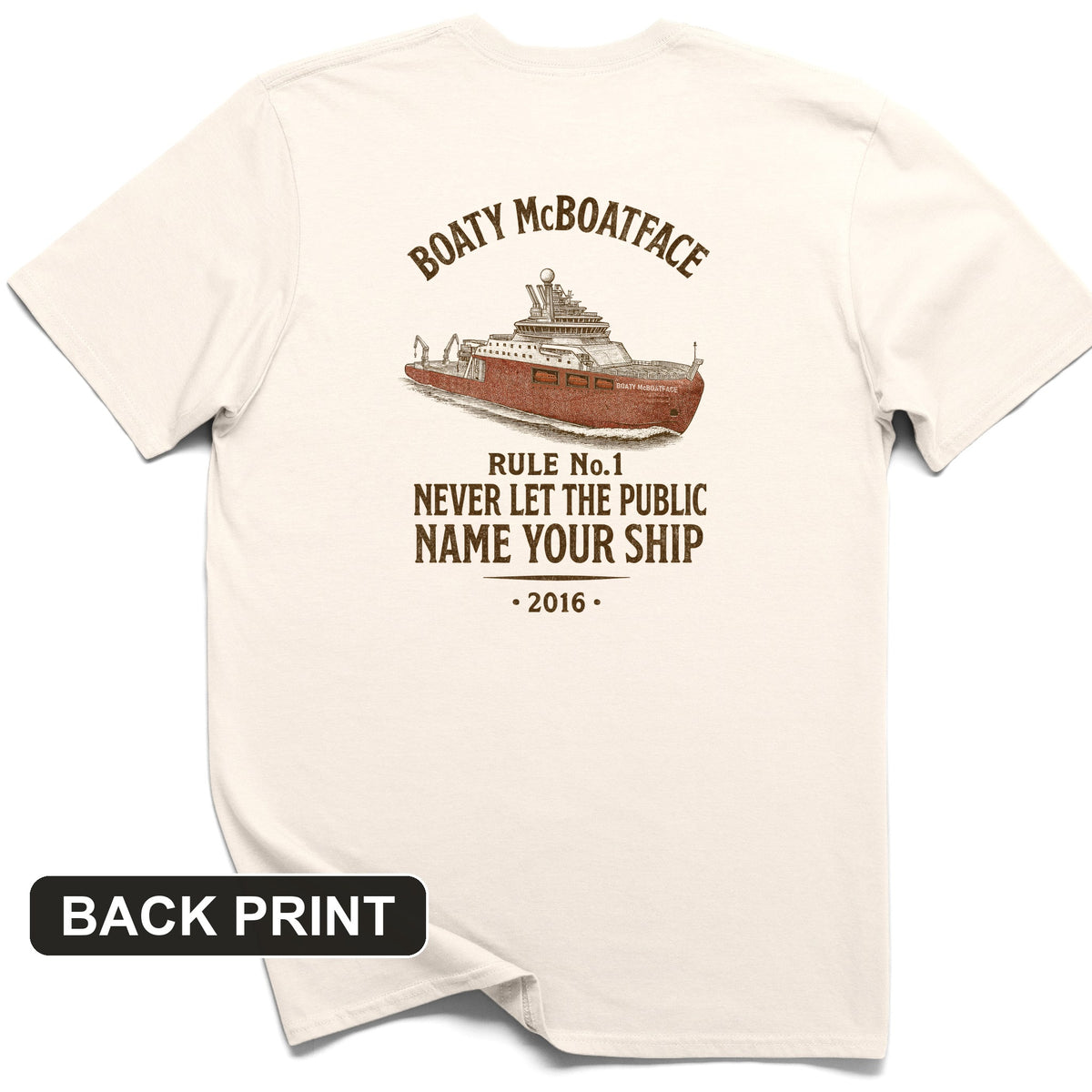 Boaty McBoatface Back Print T-Shirt