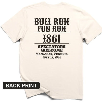 Bull Run Fun Run 1861 Back Print T-Shirt