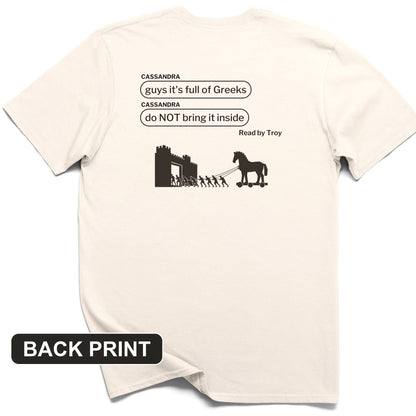 Cassandra Left On Read Back Print T-Shirt