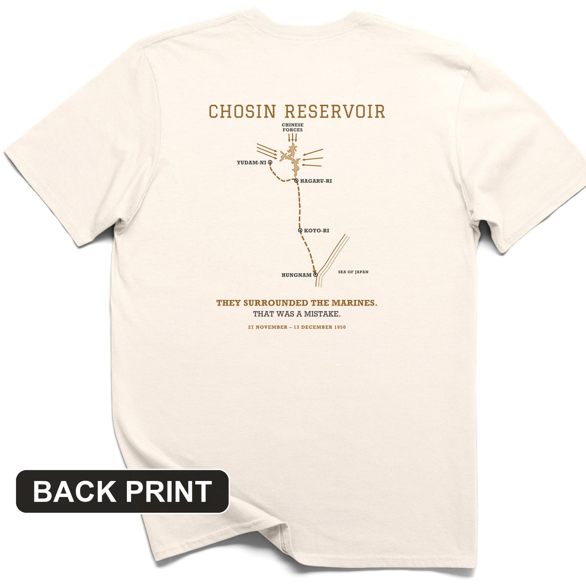Chosin Reservoir Back Print T-Shirt