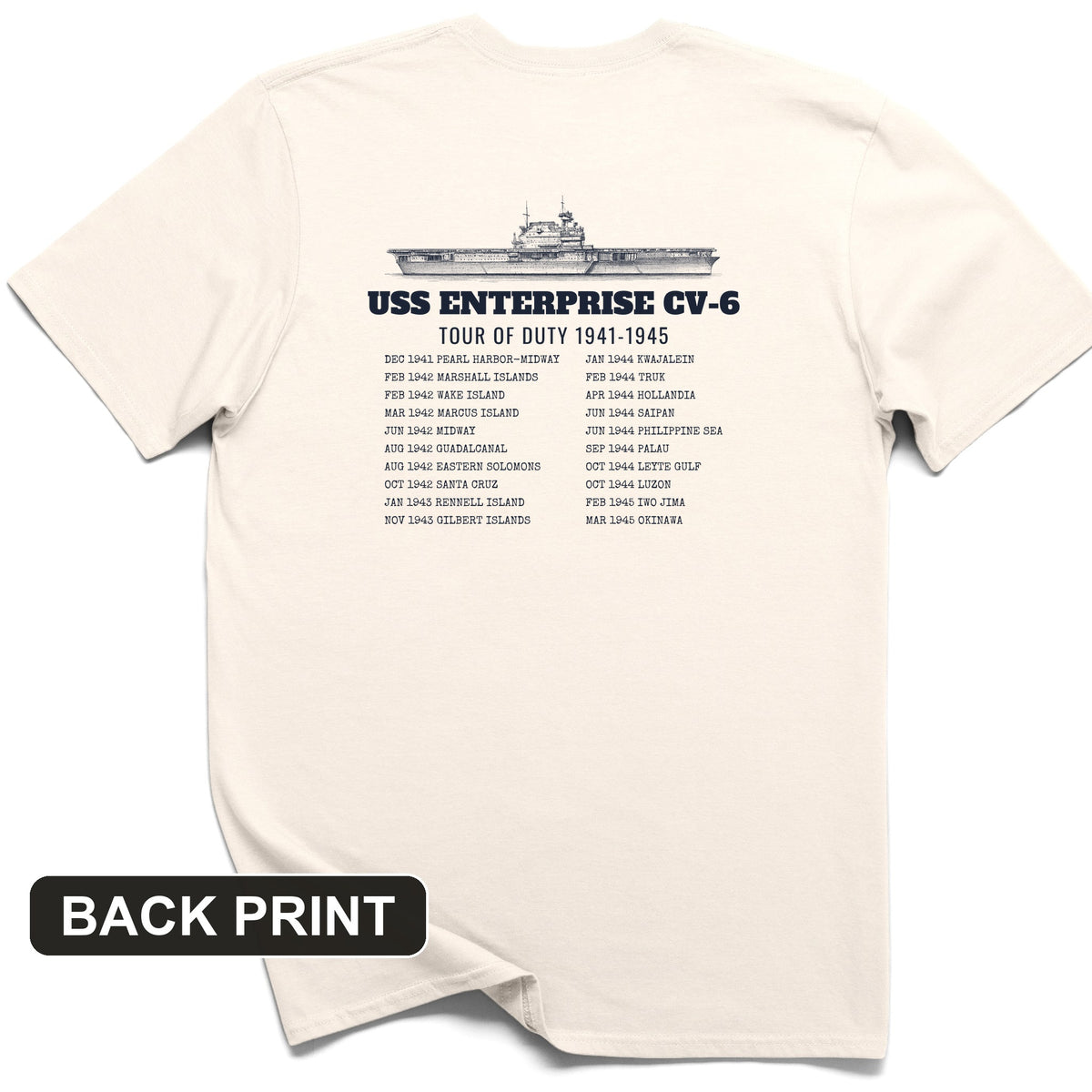 Enterprise Tour Of Duty Back Print T-Shirt