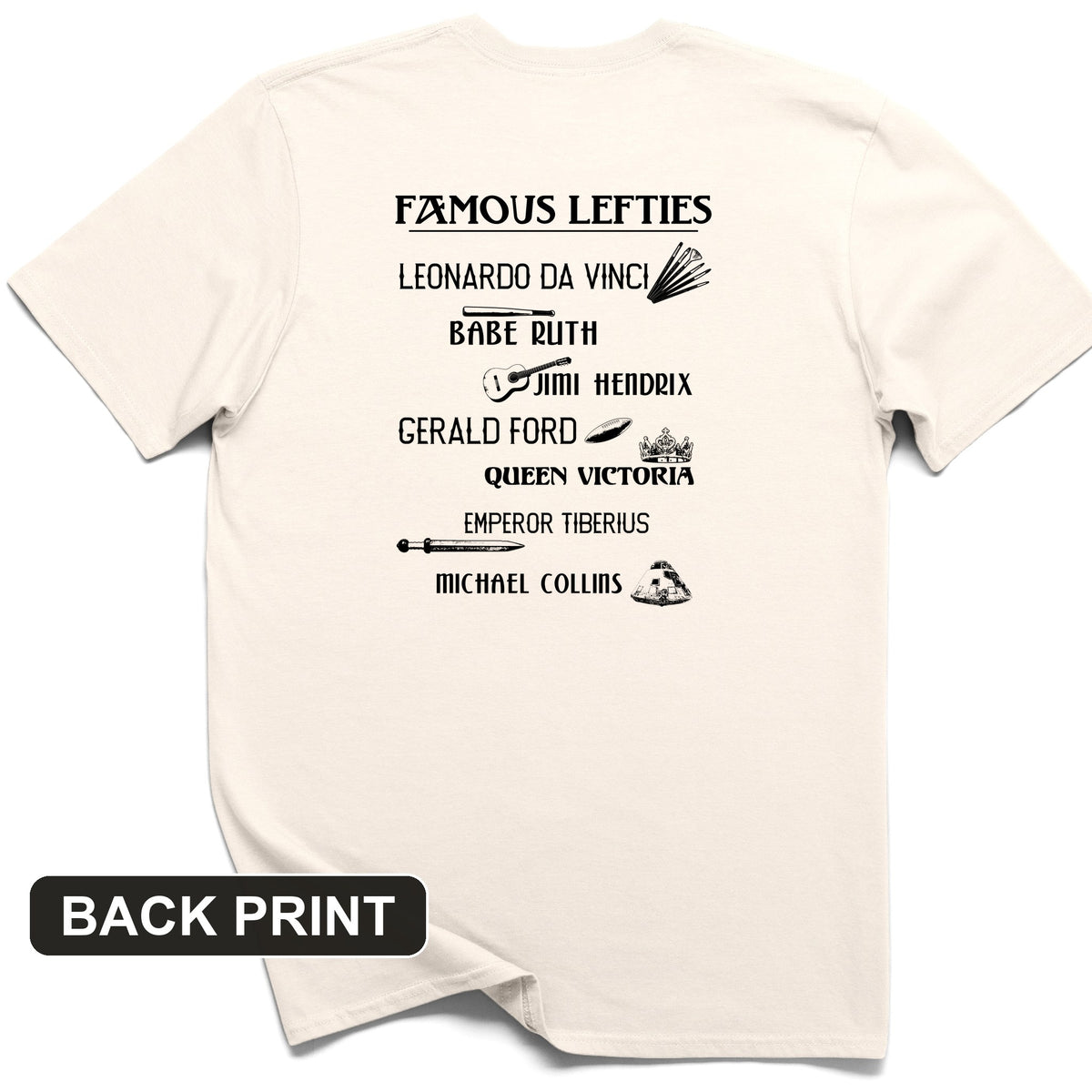 Famous Lefties Back Print T-Shirt