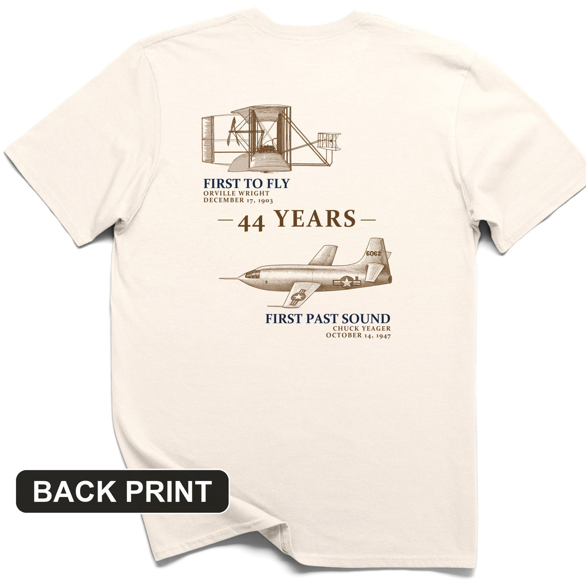First To Fly - First Past Sound Back Print T-Shirt