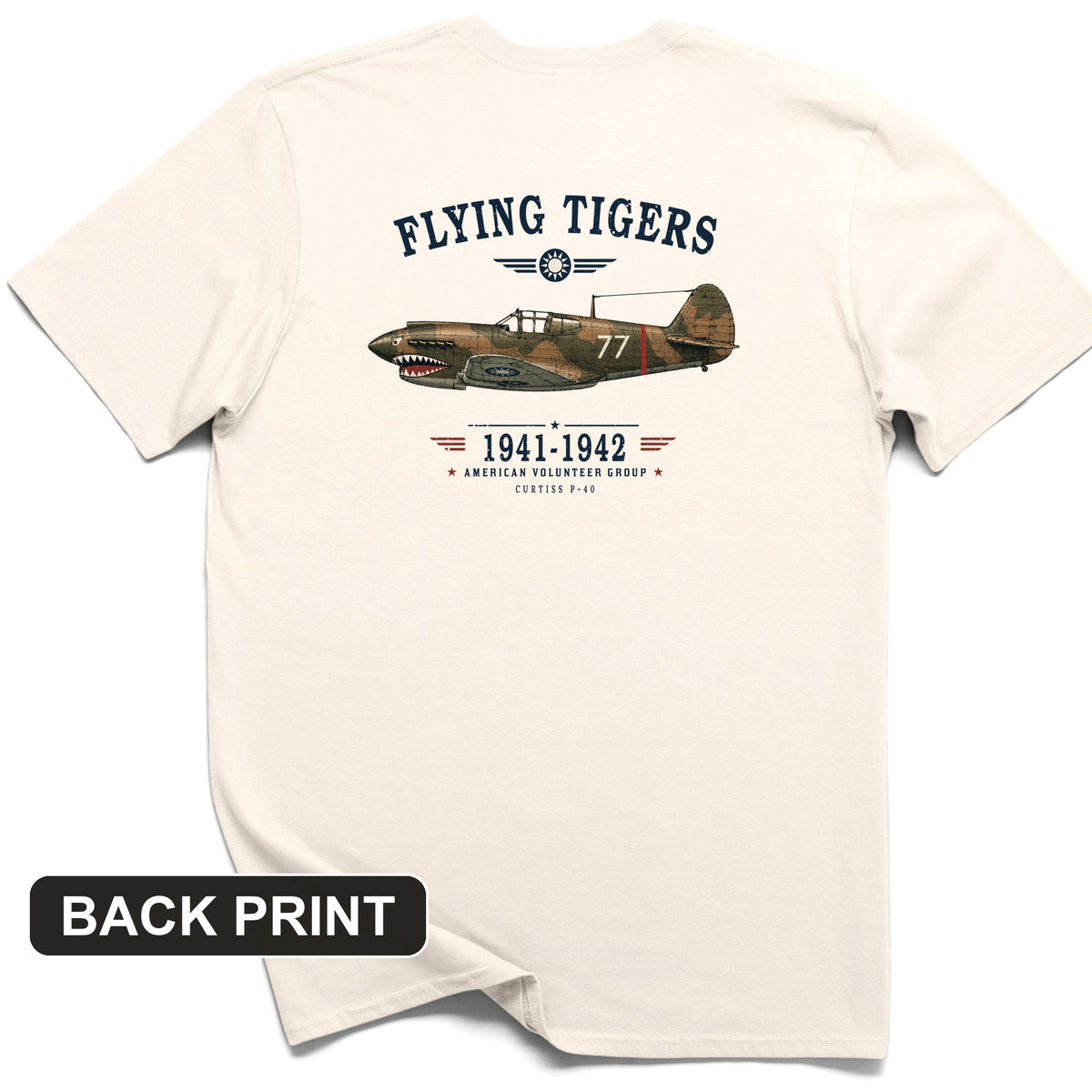 Flying Tigers Back Print T-Shirt