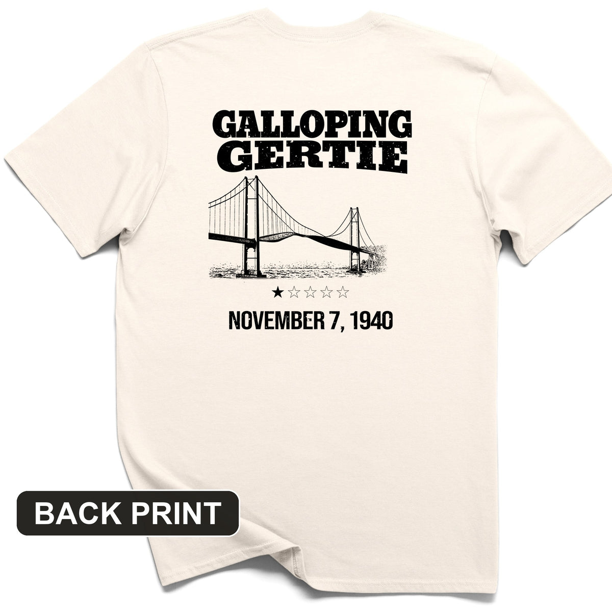 Galloping Gertie Back Print T-Shirt