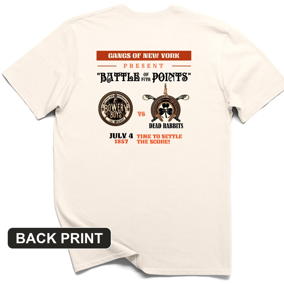 Gangs of New York Back Print T-Shirt
