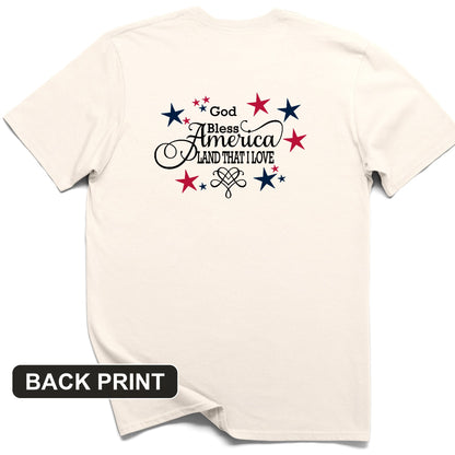 God Bless America Back Print T-Shirt