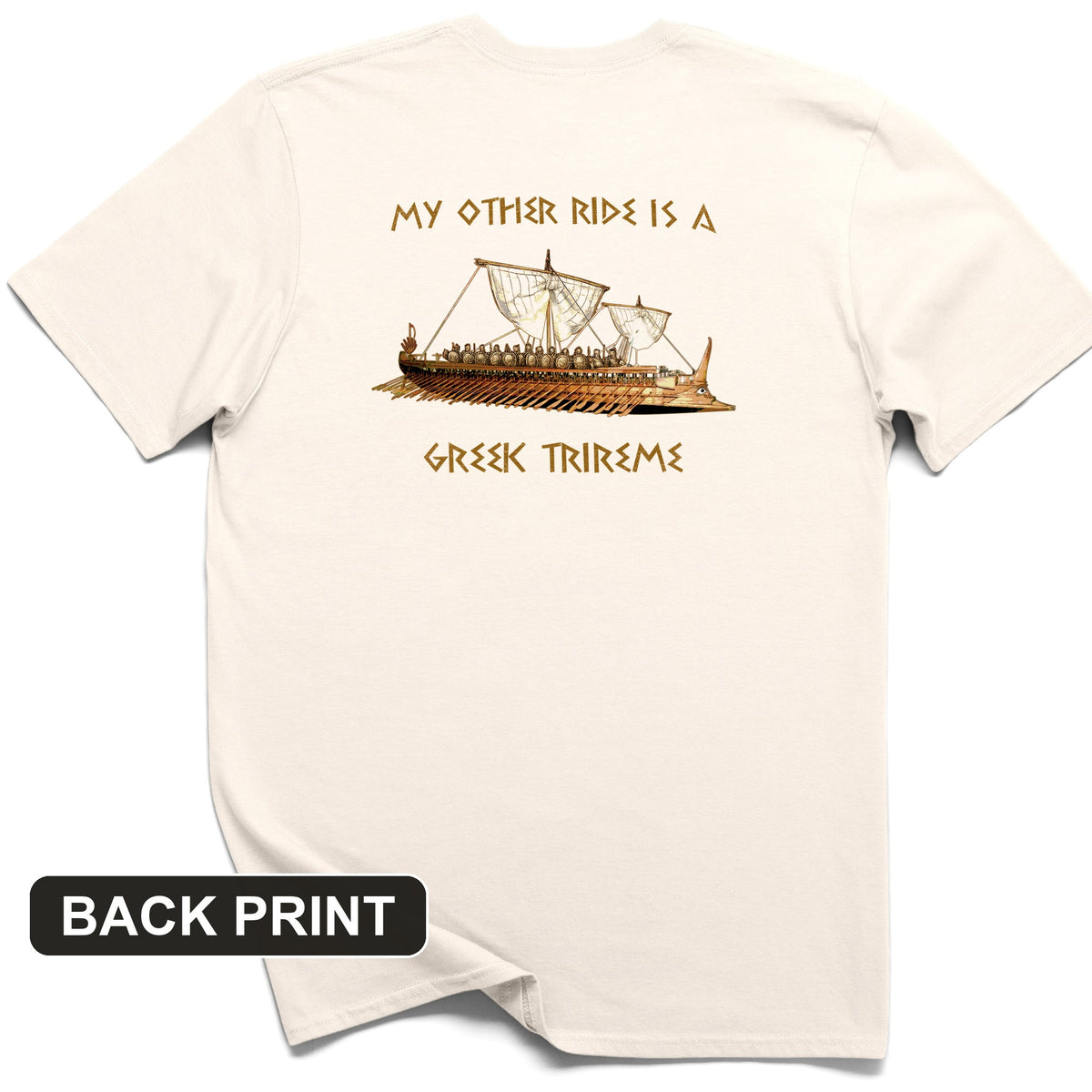 Greek Trireme Back Print T-Shirt