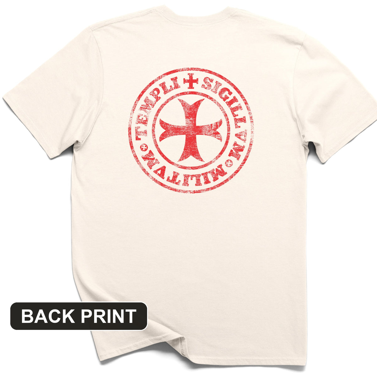 Knights Templar 2 Back Print T-Shirt