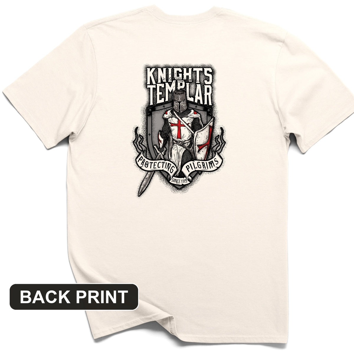 Knights Templar Back Print T-Shirt