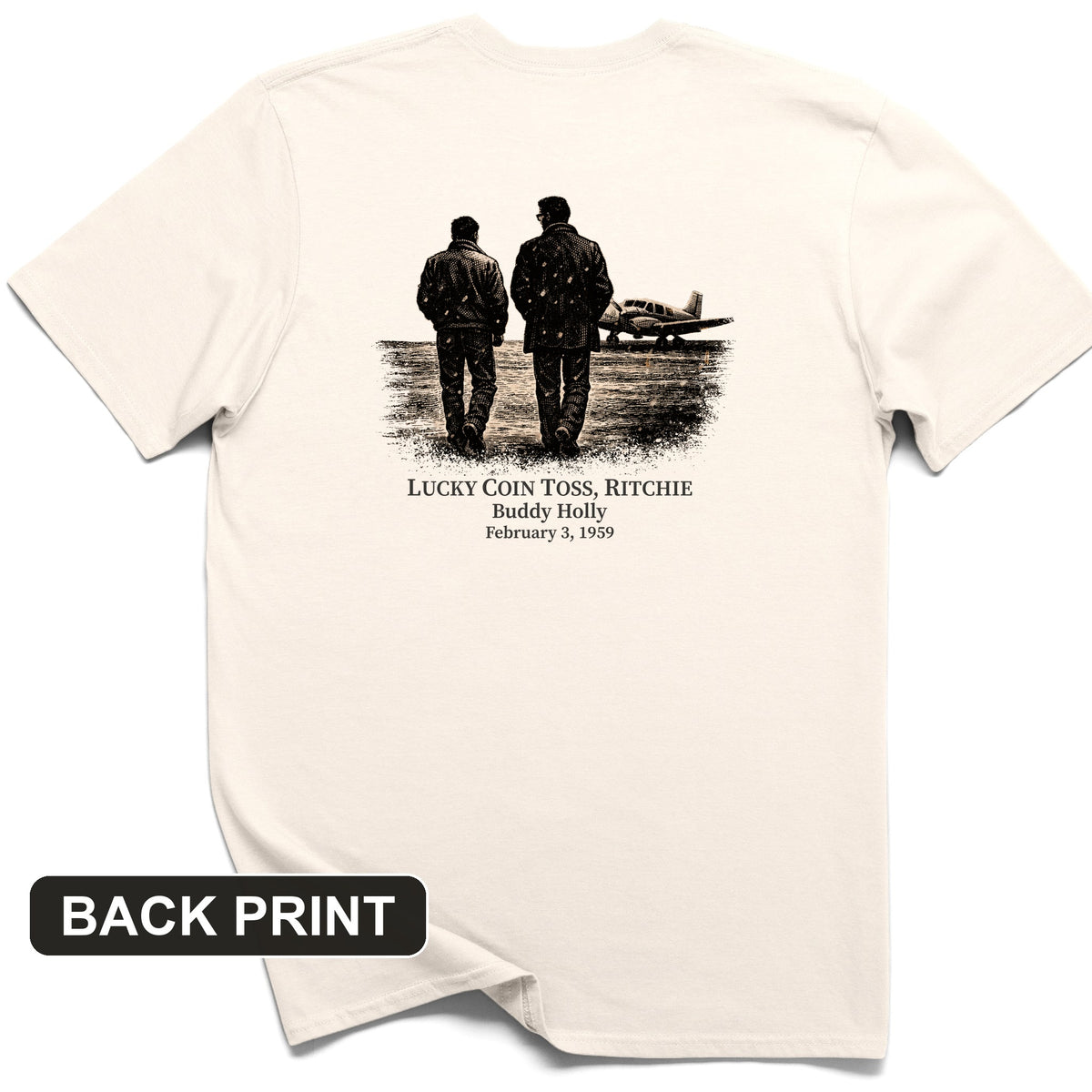 Lucky Coin Toss Back Print T-Shirt